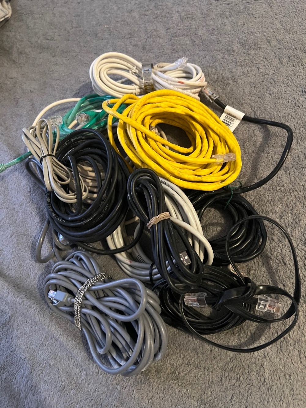 A MOUNTAIN OF ETHERNET CABLES ALL KINDS AND FLAVORS